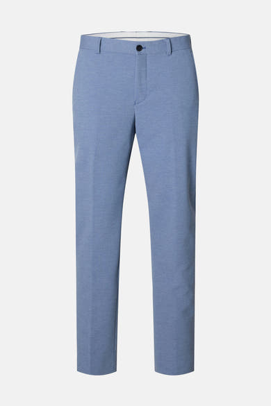 Pantalon de costume bleu par SELECTED, avec une texture subtile et une coupe classique.
