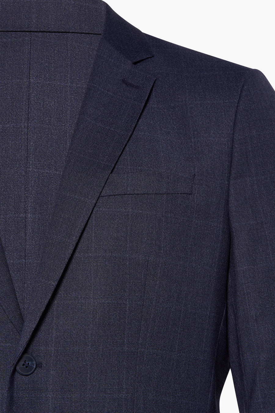 Blauwe geruite blazer van SELECTED, borstzakdetail en knoopsluiting.