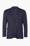 Blauwe geruite blazer van SELECTED, met twee knopen en klepzakken.