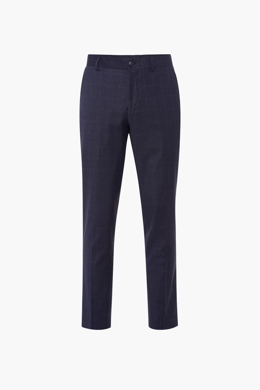 Pantalon de costume bleu de SELECTED, à motif carreaux sur fond marine.