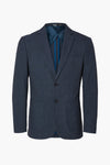 Blauwe gemêleerde blazer van SELECTED, met een felblauwe voering en een slim fit.