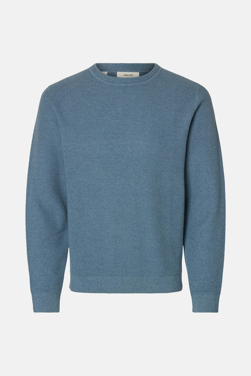 Trui met ronde hals blauw - SELECTED