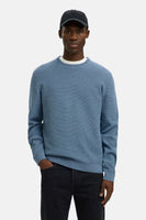 Trui met ronde hals blauw - SELECTED