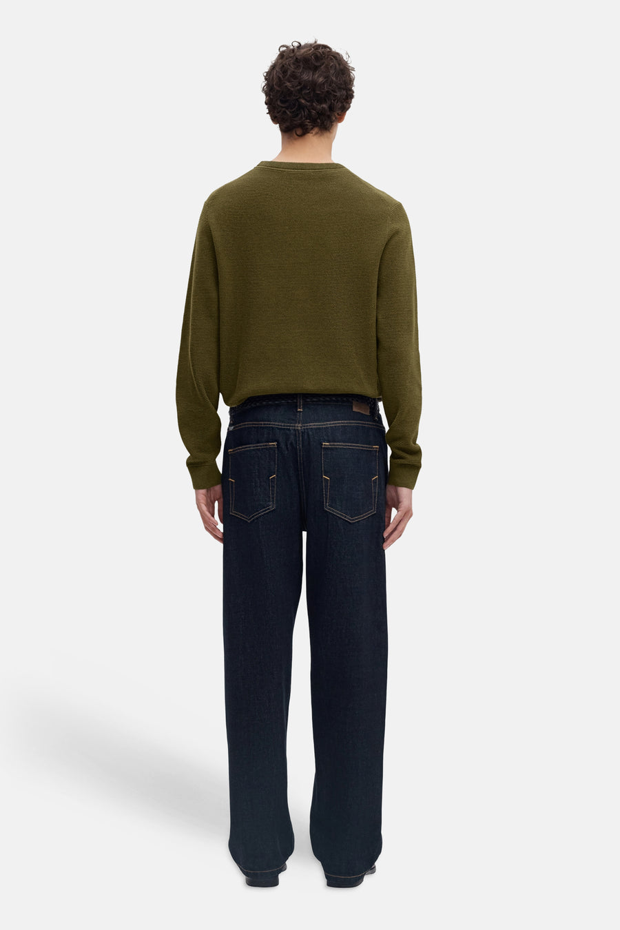 Trui met ronde hals khaki - SELECTED