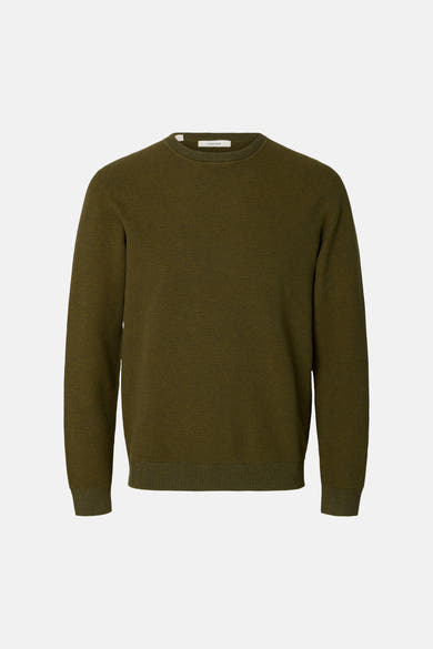 Trui met ronde hals khaki - SELECTED