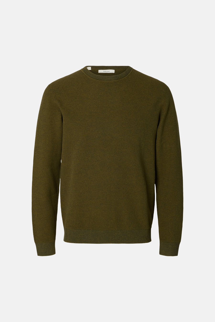 Trui met ronde hals khaki - SELECTED
