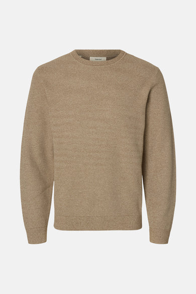 Trui met ronde hals bruin - SELECTED