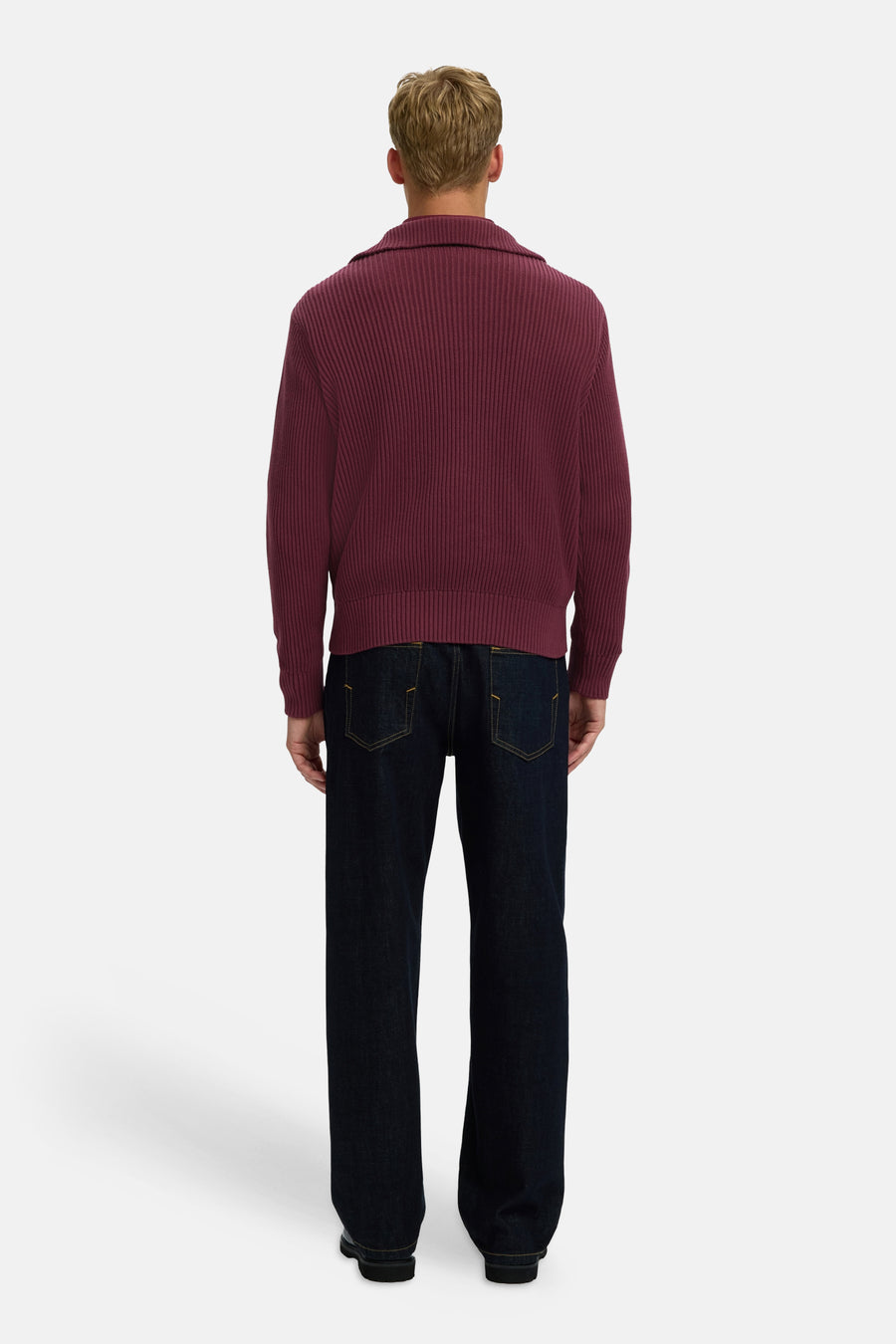 Pull col roulé rouge - SELECTED