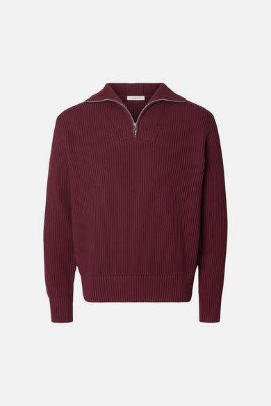 Pull col roulé rouge - SELECTED