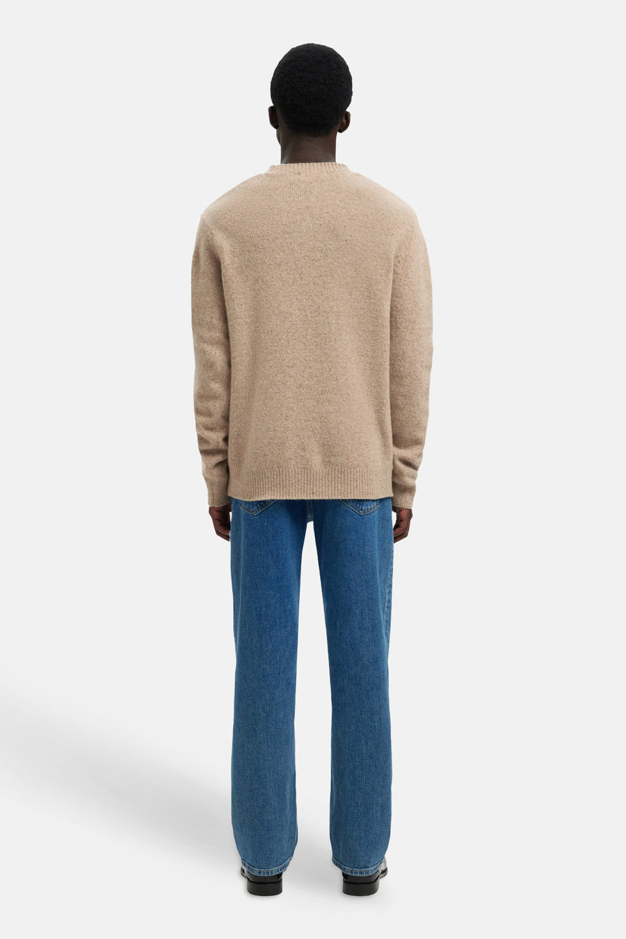 Pull col rond beige - SELECTED