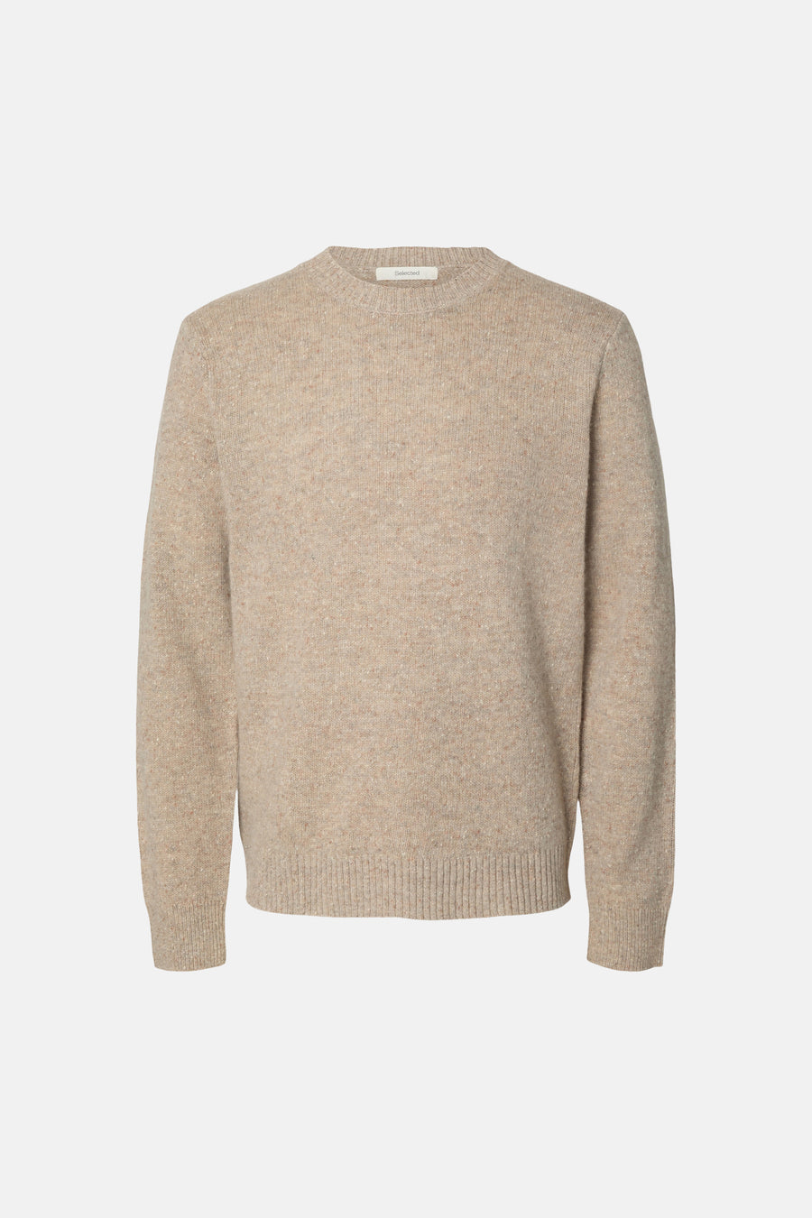 Pull col rond beige - SELECTED