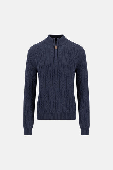 Pull col roulé bleu - FYNCH-HATTON
