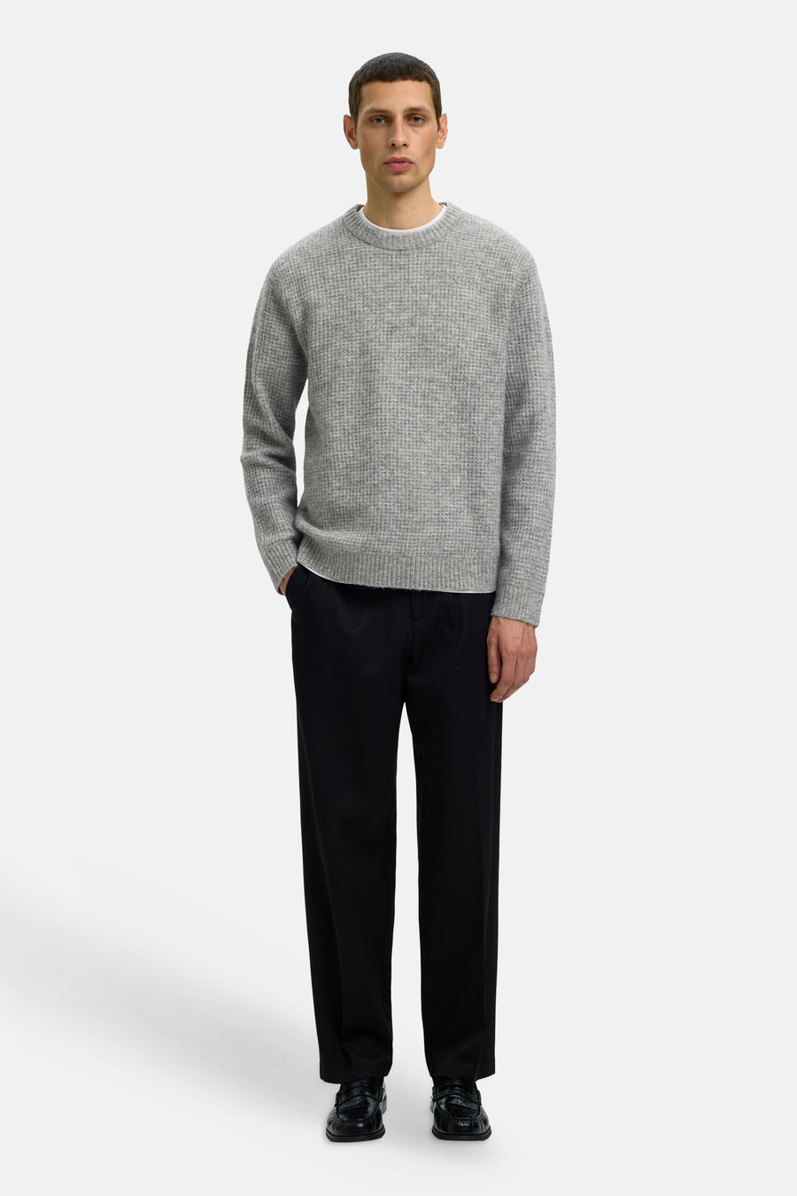 Pull O-hals - Light Grey Melange