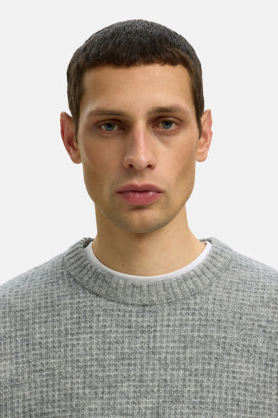 Pull O-hals - Light Grey Melange
