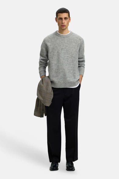Pull O-hals - Light Grey Melange