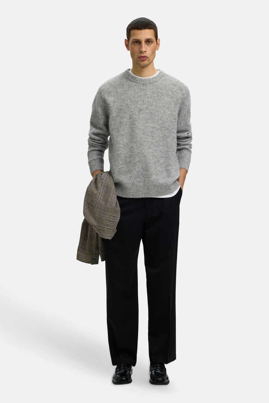 Pull O-hals - Light Grey Melange