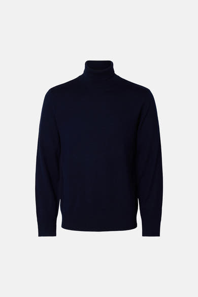 Trui met rolkraag blauw - SELECTED