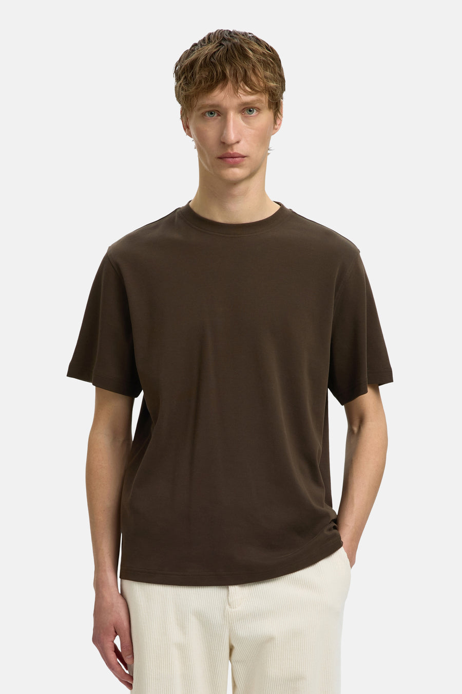 T-shirt (manches courtes) brun - SELECTED