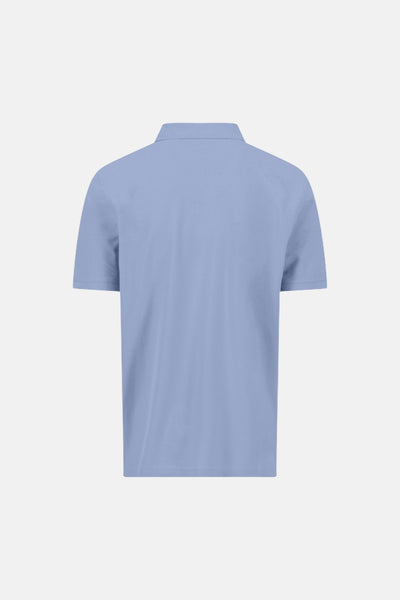 Polo bleu de FYNCH-HATTON, vue arrière, avec col classique et manches courtes.