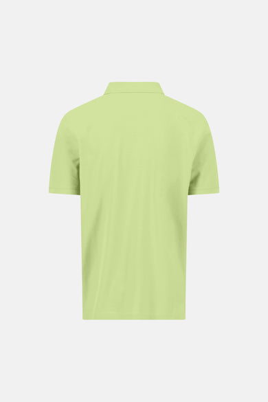Polo vert de FYNCH-HATTON, uni, avec manches courtes, vu de dos sur fond clair.
