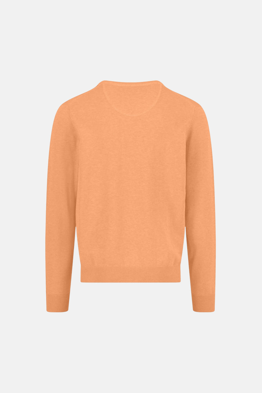 Pull col V orange de FYNCH-HATTON en maille fine, avec des bords côtelés au niveau du col, des poignets et de l'ourlet.