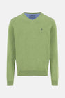 Pull à col en V - vert