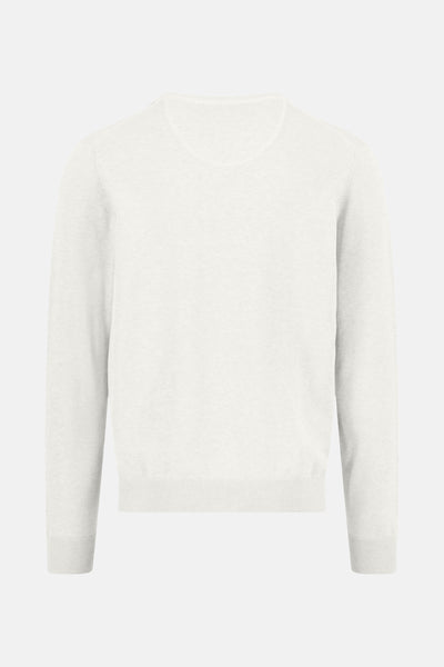 Pull à col en V écru de FYNCH-HATTON, en maille fine et légère.