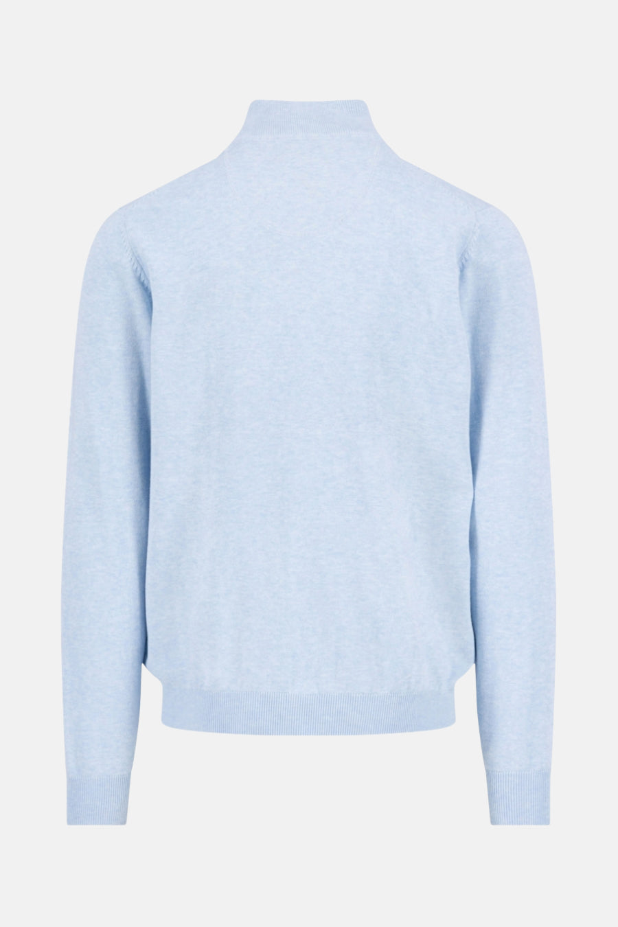 Pull à col roulé bleu de FYNCH-HATTON, en maille fine et uniforme, vue arrière.
