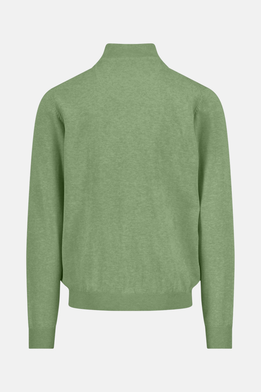 Pull à col roulé vert de FYNCH-HATTON, vue de dos, avec un col montant côtelé.
