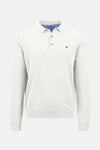 Pull écru de FYNCH-HATTON avec col polo boutonné et logo arbre brodé.