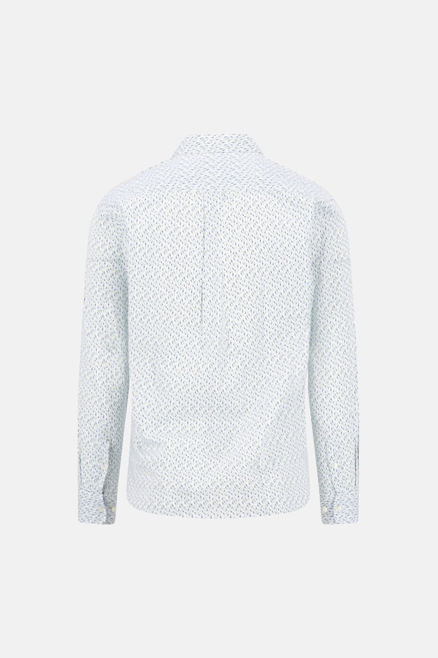 Chemise à manches longues multicolore de FYNCH-HATTON, motif imprimé sur fond blanc, vue de dos.
