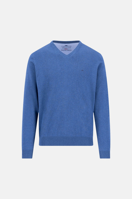 Trui met V-hals blauw - FYNCH-HATTON