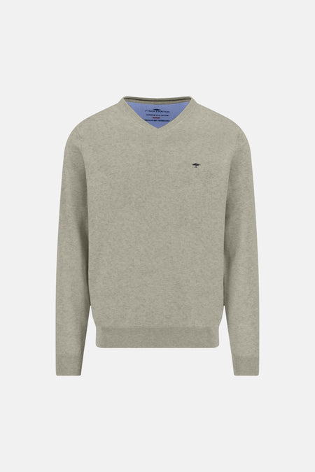 Trui met V-hals beige - FYNCH-HATTON