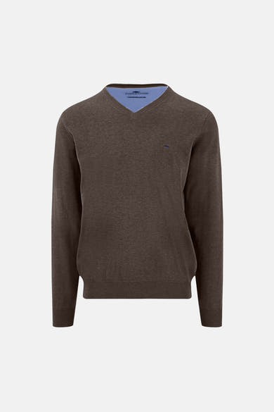 Pull V-hals - bruin