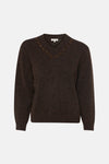 Pull col V - brun
