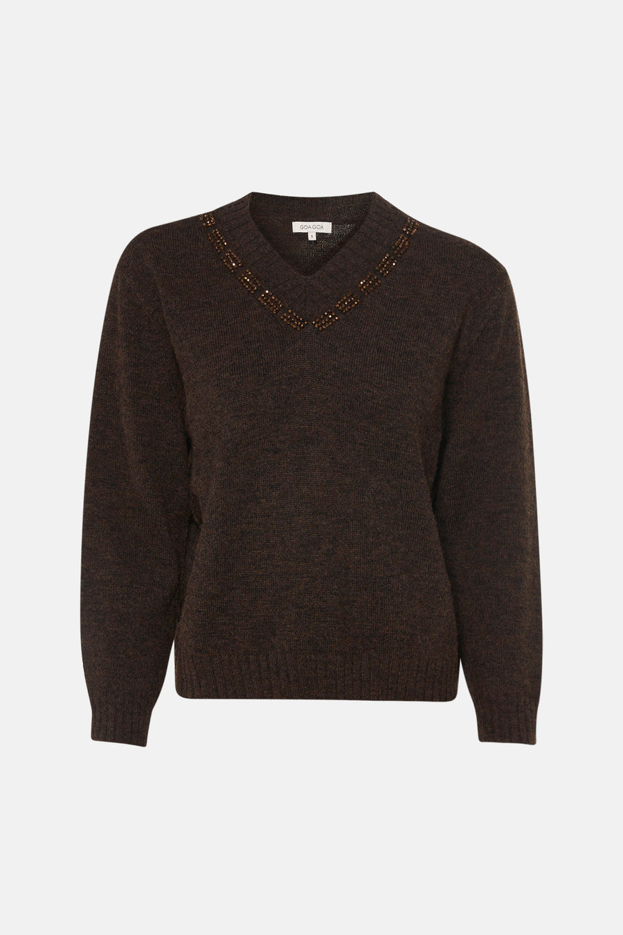 Pull col V - brun