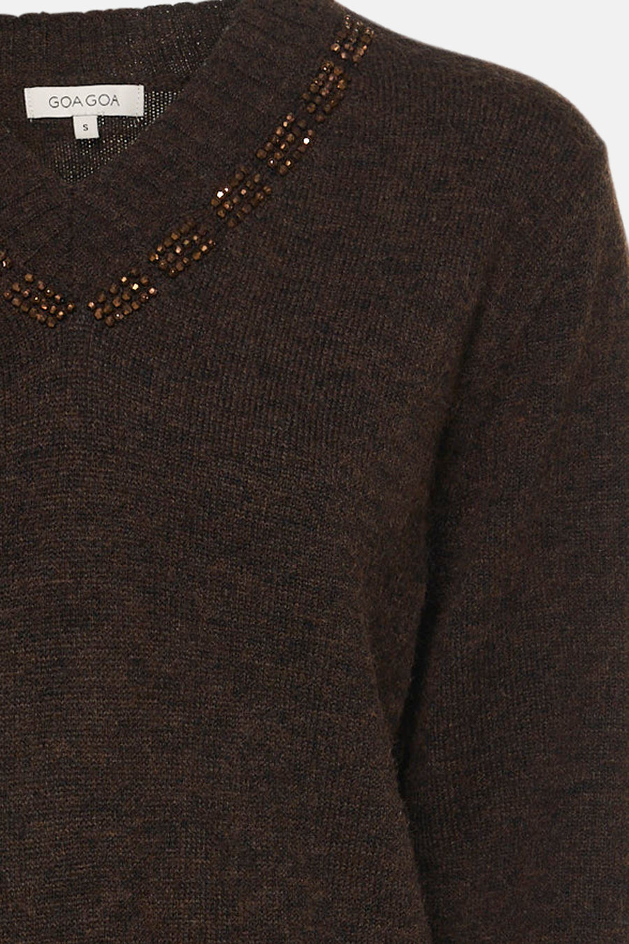Pull col V - brun