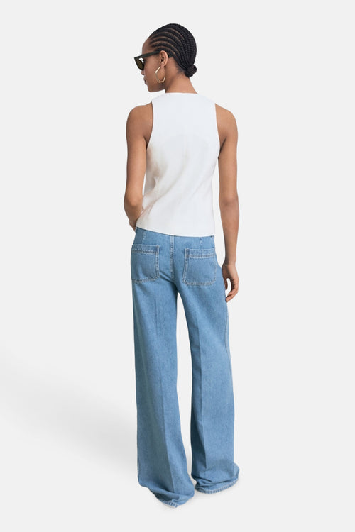 Jean large MID BLUE DENIM - MANGO