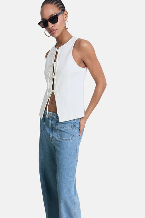 Jean large MID BLUE DENIM - MANGO