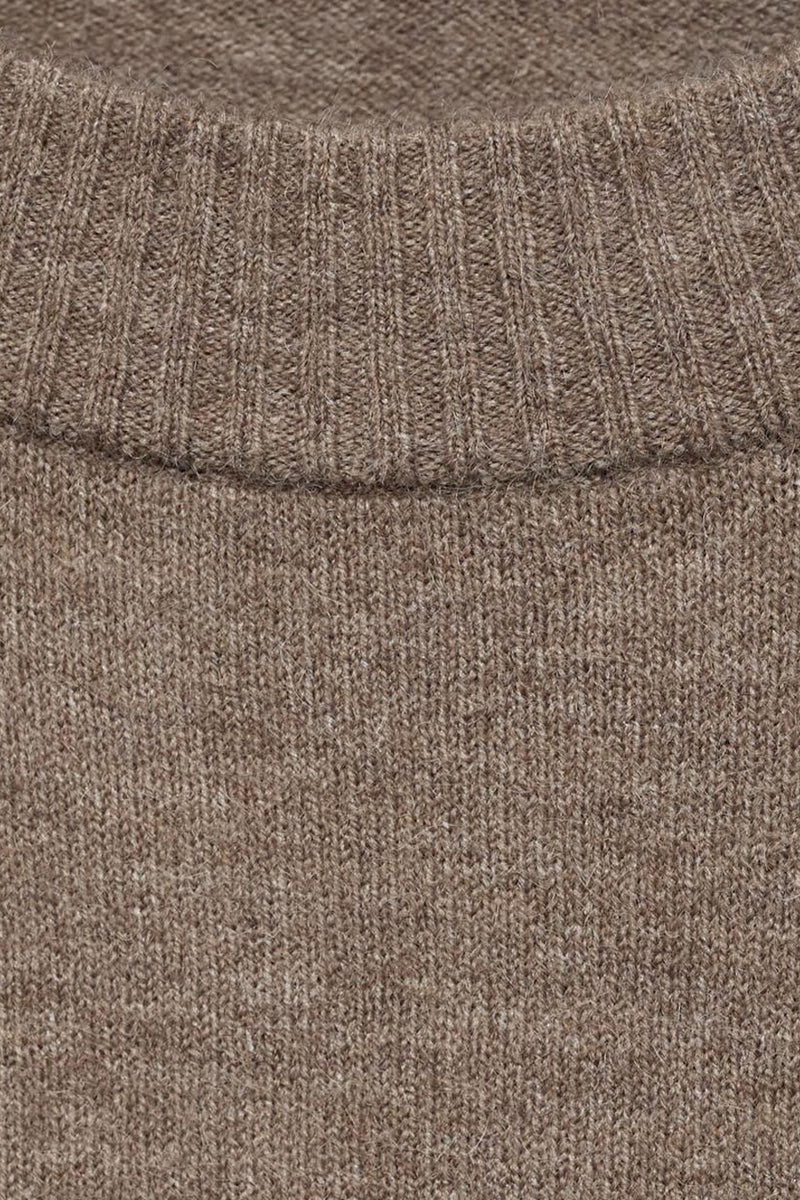 Pull met ronde hals - bruin