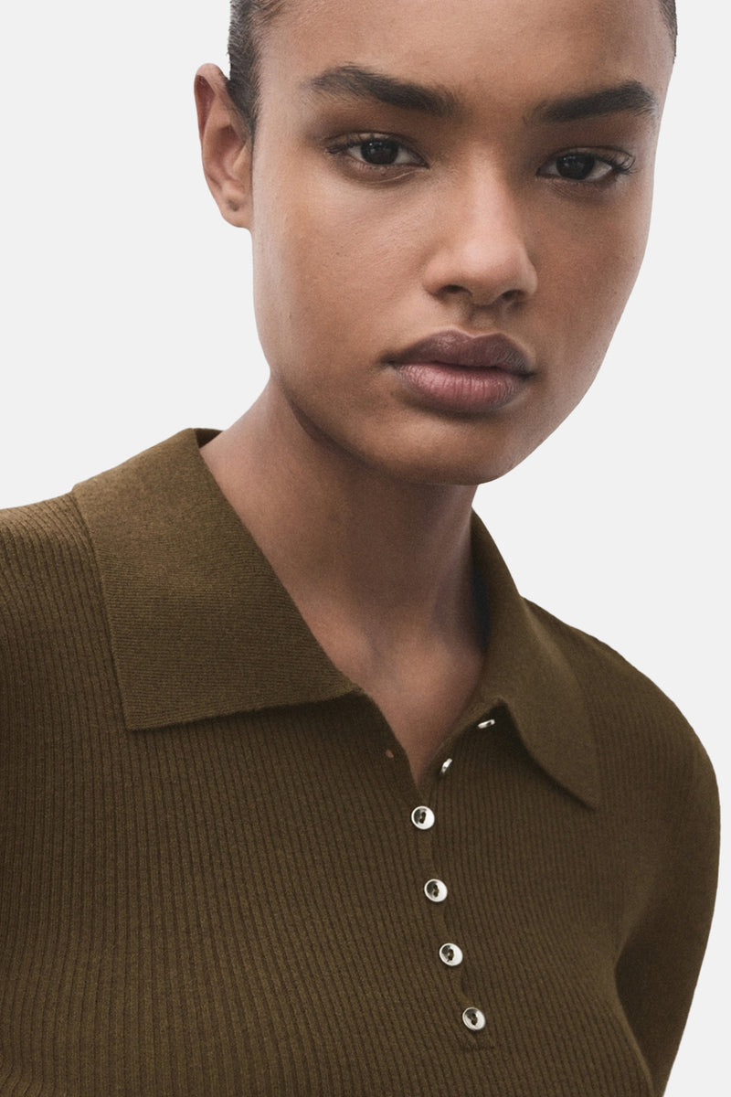 Pull met ronde hals - khaki