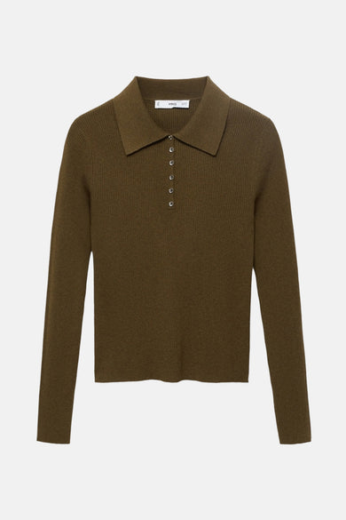 Pull met ronde hals - khaki