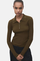 Pull met ronde hals - khaki