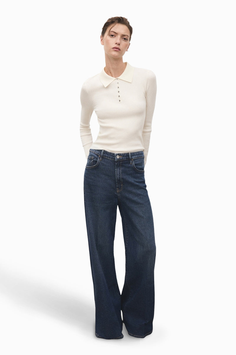 Pull met ronde hals - beige