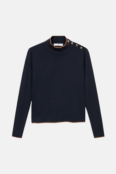 Pull met ronde hals - blauw