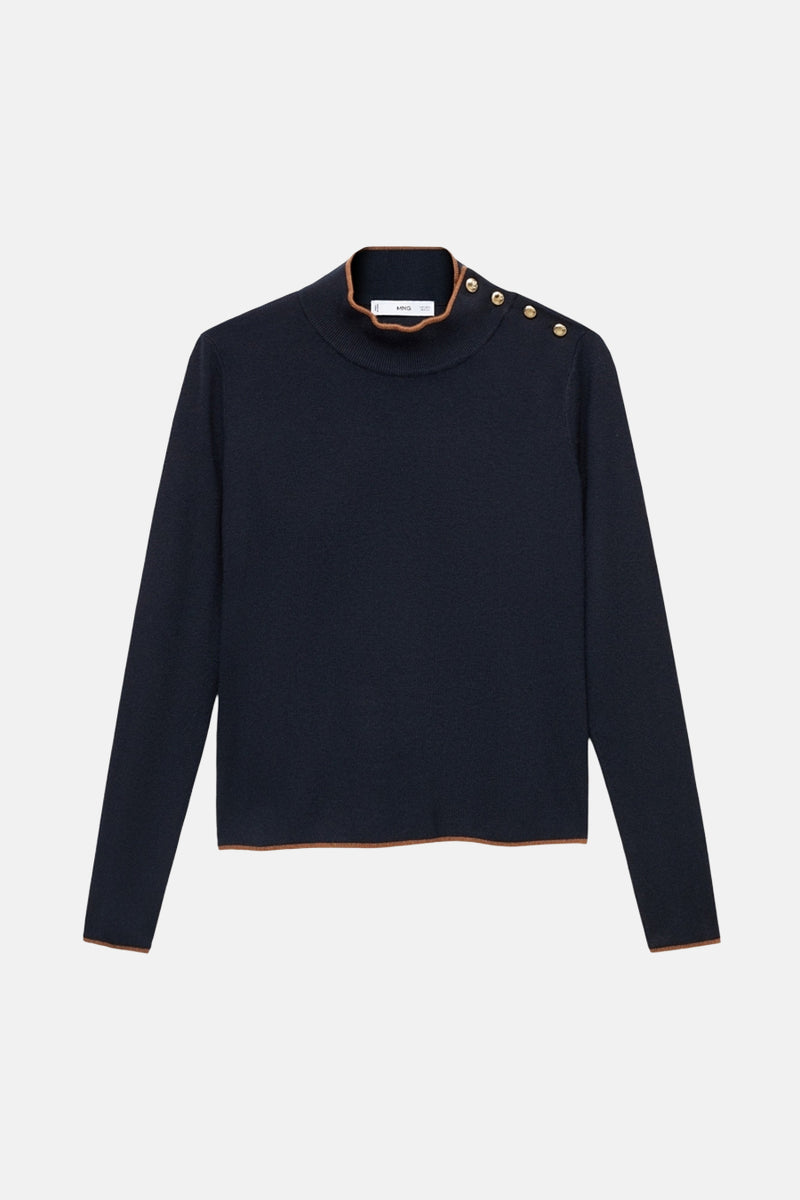 Pull met ronde hals - blauw