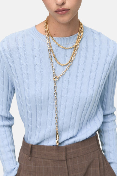 Pull met ronde hals - blauw