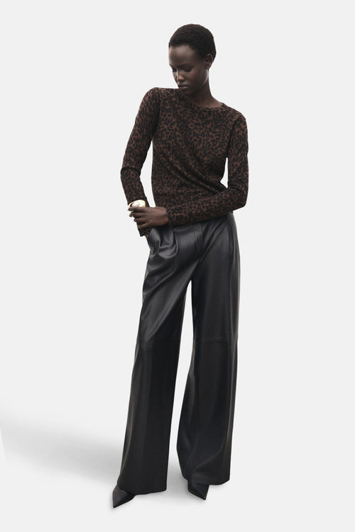 Pull met ronde hals - bruin