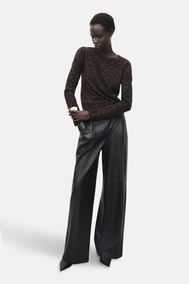 Pull met ronde hals - bruin