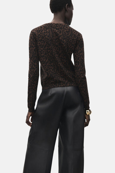 Pull met ronde hals - bruin